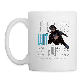 Pressluftschnüffler Geschenk Tauchen - Tasse - Weiß - Links