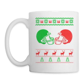 Love Football Pull de Noël Joyeuses Fêtes - Mug blanc - blanc - Gauche