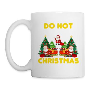 Do Not Open Until Christmas Funny Ugly Xmas Ugly - Tasse - Weiß - Links