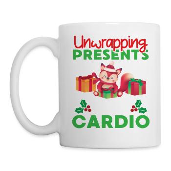 Unwrapping My Cardio Funny Christmas Workout - Mug - white - Left