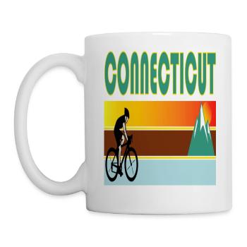 Connecticut Hometown Retro Mountain Bike - Mug - white - Left