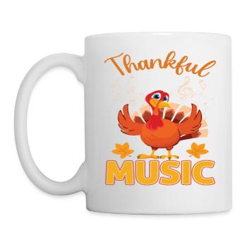 Funny Thanksgiving Thankful Music - Tasse - Weiß - Links