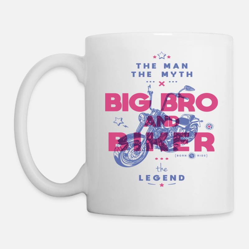 Big Bro And Biker The Man The Myth The Legend - Mug - white