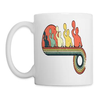 Water Polo Male Player Retro Vintage Rainbow - Tasse - Weiß - Links