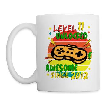 Video Game Level 11 Unlocked Awesome Since 2012 - Tasse - Weiß - Links