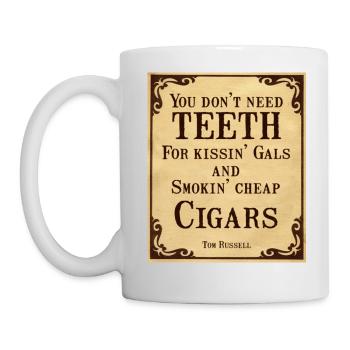 Les citations de cow-boy n’ont pas besoin de dents - Mug blanc - blanc - Gauche