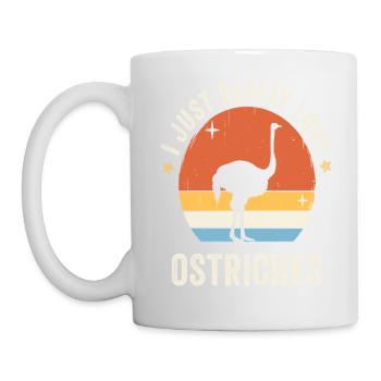 I Just Really Love Ostriches Retro Vintage Sunset - Tasse - Weiß - Links