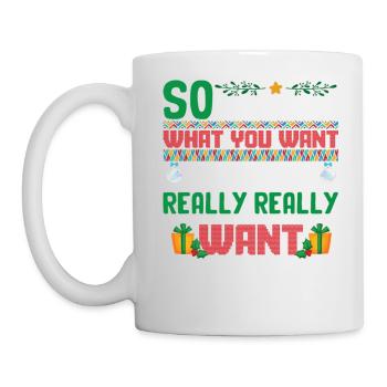 Christmas So Tell Me What You Really Really Want - Tasse - Weiß - Links