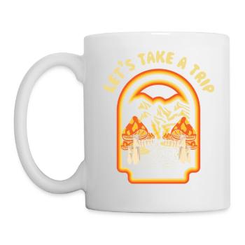 Let's Us Take A Trip Mushrooms Goblincore Vintage - Tasse - Weiß - Links