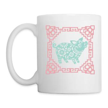 Année du Cochon, horoscope chinois Chine - Mug blanc - blanc - Gauche