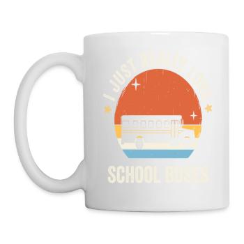 I Just Really Love School Buses Retro Vintage - Mug - white - Left