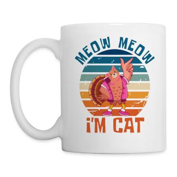 Thanksgiving drôle de dinde faux chat - Mug blanc - blanc - Gauche