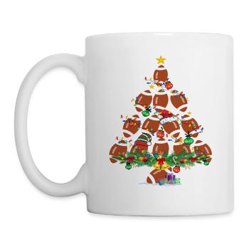 Football Christmas Tree Santa Pickleball Lights - Tasse - Weiß - Links