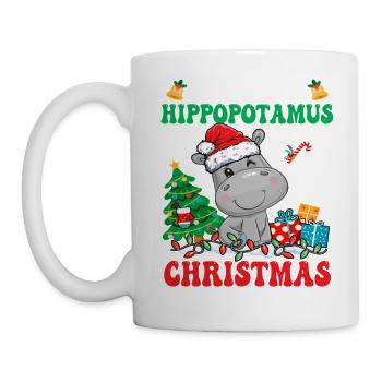I Want A Hippopotamus For Christmas Lights Santa - Mug - white - Left