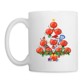Lacrosse Christmas Tree Santa Pickleball Lights - Tasse - Weiß - Links