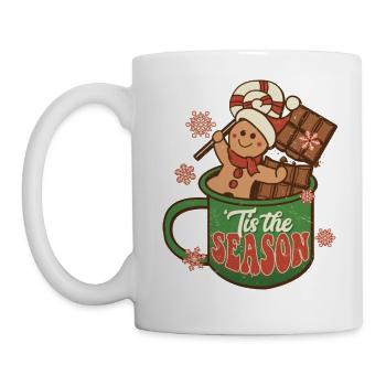 Retro Christmas Jingle Hot Cocoa Tis The Season - Mug - white - Left