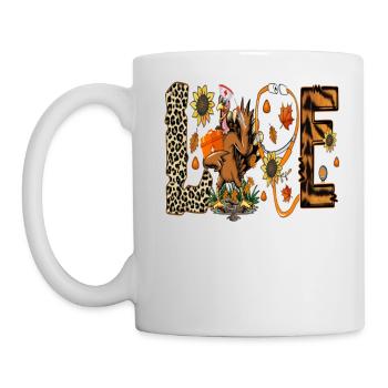 Love Turkey Stethoscope Nurse Life Thanksgiving - Mug blanc - blanc - Gauche