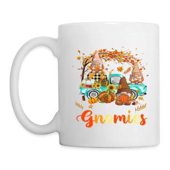 Thanksgiving With My Gnomies Friends Happy Fall - Mug - white - Left