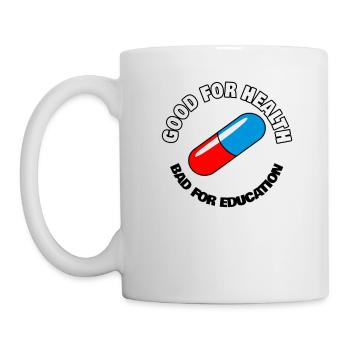 Capsule with the slogan Good for health - Mug - white - Left