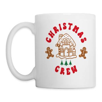 Christmas Crew Logo Stamp Gingerbread Man Cool - Tasse - Weiß - Links