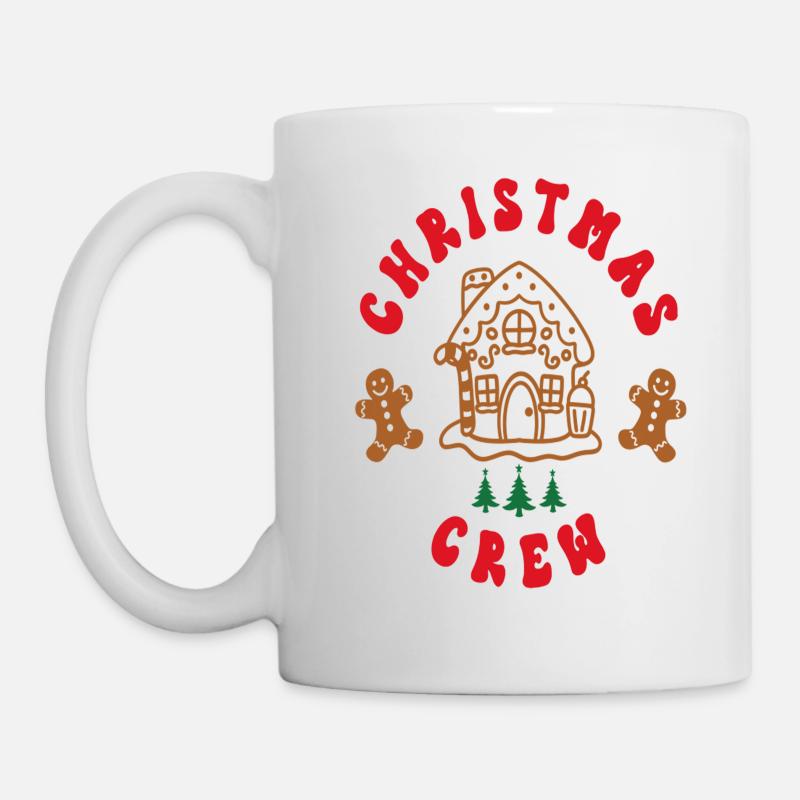 Christmas Crew Logo Stamp Gingerbread Man Cool - Tasse - Weiß