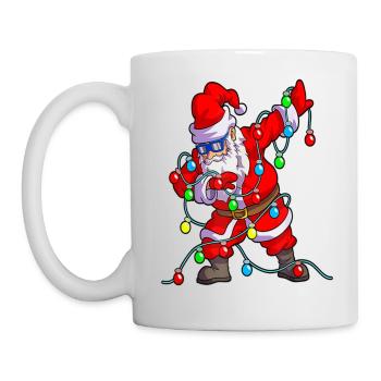 Christmas Lights Dabbing Santa - Mug - white - Left