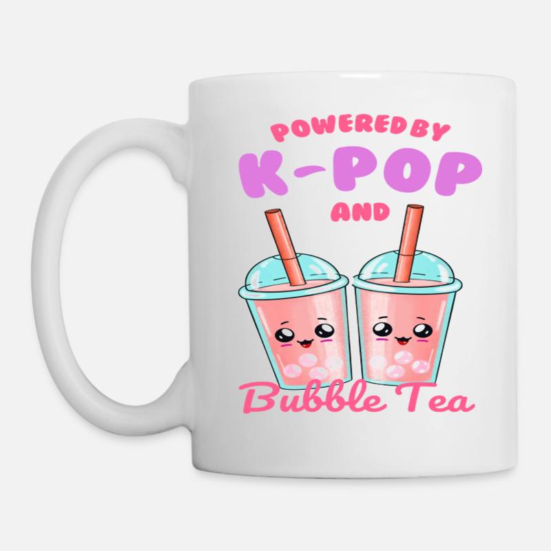 Powered By K POP And Bubble Tea - Mug - white