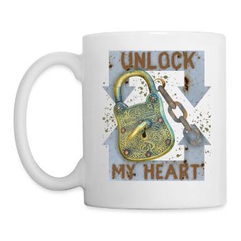 Valentine's Day saying, lock keys, love-love - Mug - white - Left