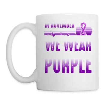 In November We Wear Purple Pancreatic Cancer - Tasse - Weiß - Links