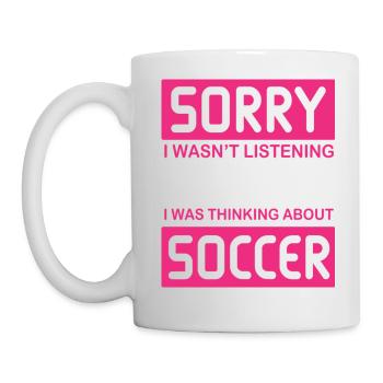 Je n'écoutais pas, je pensais au football - Mug blanc - blanc - Gauche