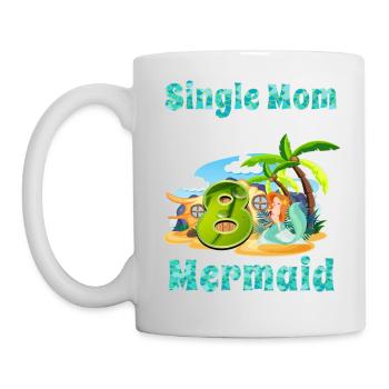 Mermaid Single Maman Du 8ème Anniversaire - Mug blanc - blanc - Gauche