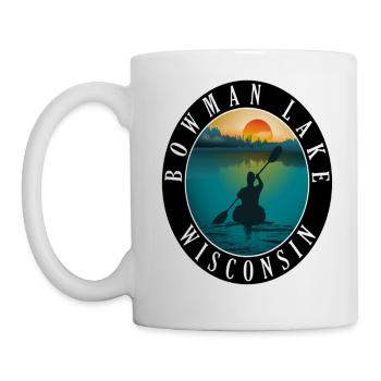 Bowman Lake Wisconsin Kayaking - Mug - white - Left