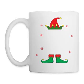Coffee Drinking Elf Family Matching Christmas - Mug - white - Left