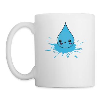 reinplatzen und spritzen - Wassertropfen - Tasse - Weiß - Links