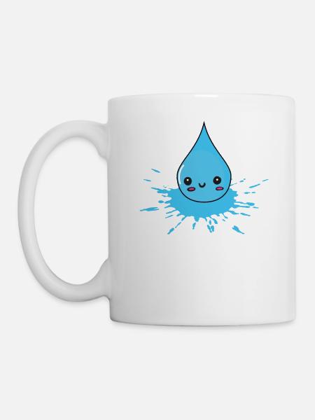 reinplatzen und spritzen - Wassertropfen - Tasse - Weiß