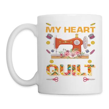 I Sew A Piece Of My Heart Info Every Quilting - Tasse - Weiß - Links