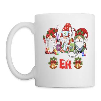 ER Nurse Christmas Crew Nurse Squad Gnomes Pajamas - Mug - white - Left