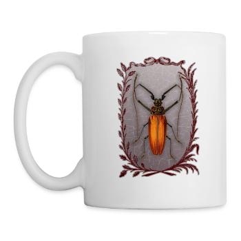 Bugs-Beetles, Maikäfer, Enoplocerus Armillatus - Tasse - Weiß - Links