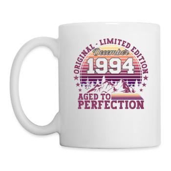 Original December 1994 28th birthday gift - Mug - white - Left