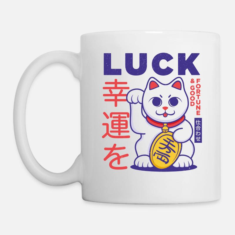 Lucky Japanese Cat - Mug - white
