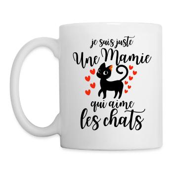 Mamie qui aime les chats - Mug blanc - blanc - Gauche