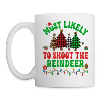 Les plus susceptibles de tirer sur l’arbre de Noël des rennes - Mug blanc - blanc - Gauche