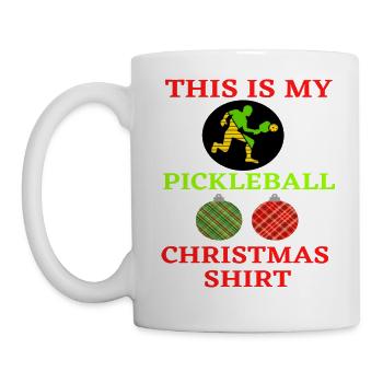 Voici ma chemise de Noël Pickleball - Mug blanc - blanc - Gauche