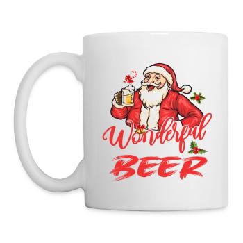 Le moment le plus merveilleux pour la bière Père Noël - Mug blanc - blanc - Gauche