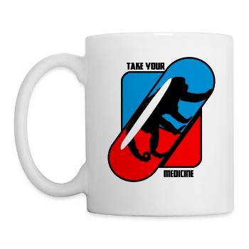 Nimm deine Medizin - Affen - Tasse - Weiß - Links