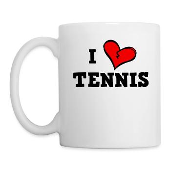 Ich liebe Tennis - Tasse - Weiß - Links