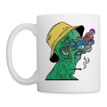 Alien 420 - Tasse - Weiß - Links