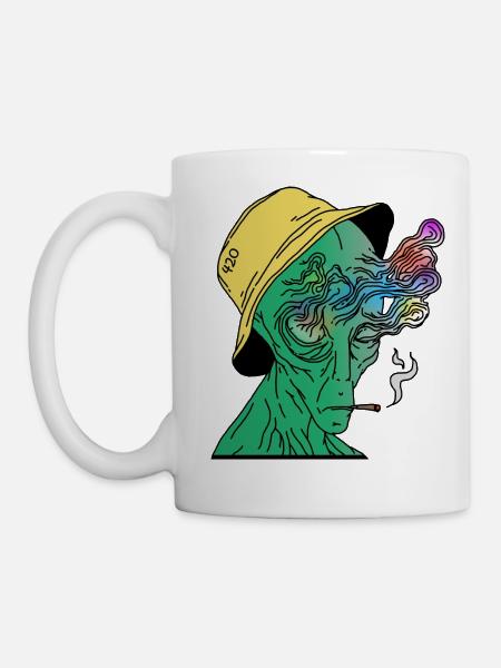 Alien 420 - Tasse - Weiß