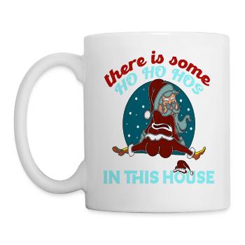 Il y a des Ho Ho Ho Hos dans cette maison Danse du Père Noël - Mug blanc - blanc - Gauche