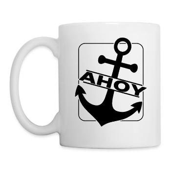Ahoi Segeln Anker - Tasse - Weiß - Links